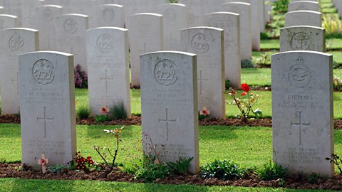 Graves of British soldiers killed in World War Two