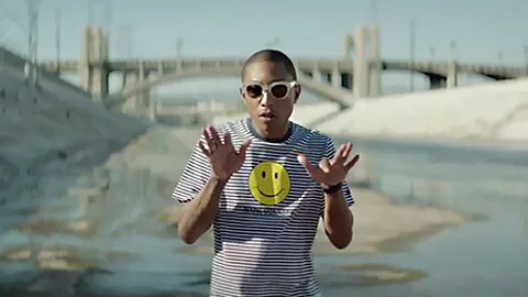 Pharrell Williams' song Happy is yellow with a hint of mustard and sherbet orange (Pharrell Williams: 24 Hours of Happy)