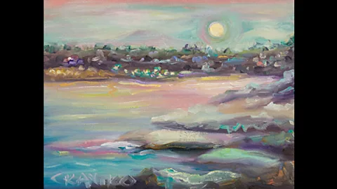 Antico’s vision is particularly enhanced at night, as seen in “Shiny moon in La Jolla” (Concetta Antico)