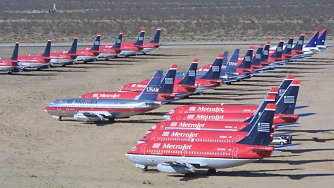 At Mojave Airport, more than 1,000 airliners ended up in the California desert after their flying days (Getty Images)