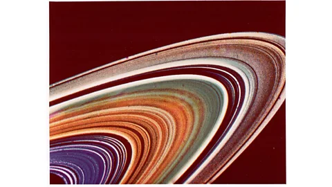 Segment of Saturn's rings, Voyager 2, 1981 (Nasa)