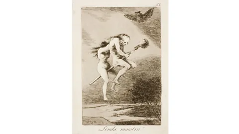 Los Caprichos is Goya’s collection of 80 etchings from 1799 that use witches as vehicles for satire (Goya)