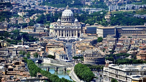 A view of Rome toward St Peter’s Basilica, just one of the stops the couple has made. (AFP/Getty)