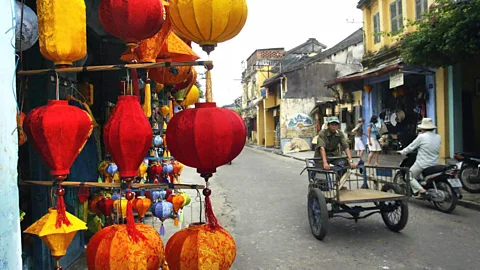 A man rides a rickshaw in Hoi An, Vietnam. (Hoang Dinh Nam/Getty)