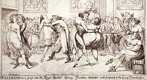 Illustration of waltzing from 1816