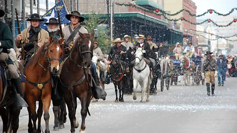 The parade rolls through Galveston, Texas (India Coleman)