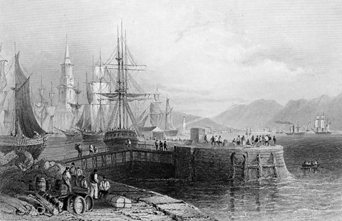 An engraving of old Port Glasgow