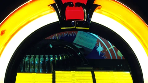 In addition to a record-buying guide that listed the most popular songs played on jukeboxes, the most popular radio songs were ranked on a chart from 1945 (Frank Chmura / Alamy)