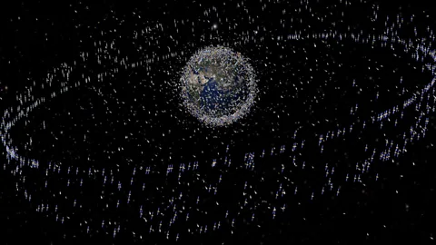 Debris floating in space could be used to anchor the top of the space elevator (Nasa)
