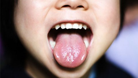Close up of child's tongue