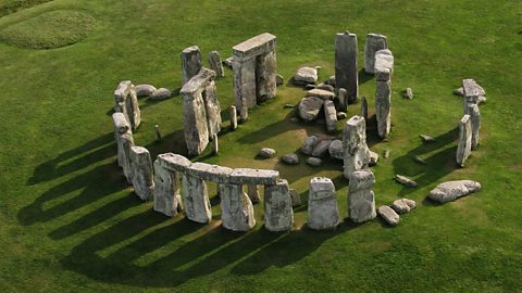 An aerial view of Stonehenge