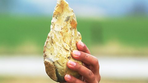 Discovering Stone Age tools made of flint 