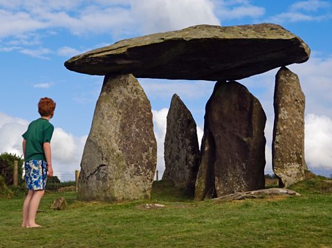 The ancient neolithic dolmen at Pentre Ifan in Wales is a vast Celtic burial mound 