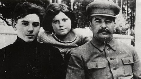 Stalin with his son Vassily and daughter Svetlana