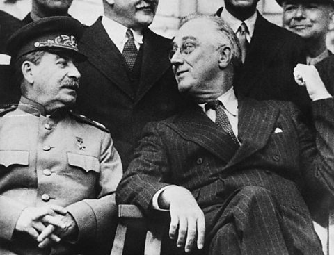 Soviet leader Joseph Stalin and American President Franklin D Roosevelt in 1943