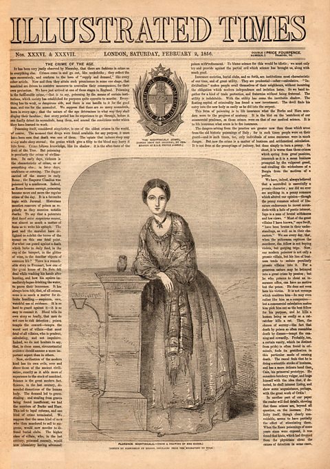 Florence pictured on the front page of the Illustrated Times newspaper in 1856.