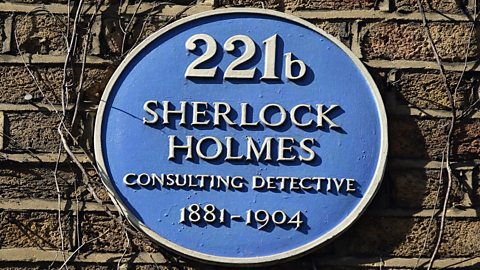 Blue plaque of Sherlock Holmes' Baker Street residence