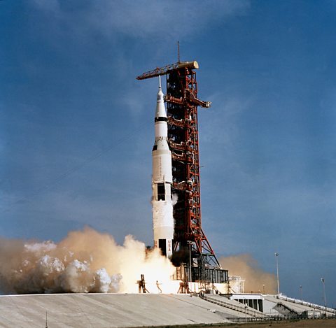 Saturn V begins to launch