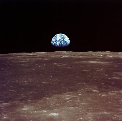 Photograph of the Earth from the Moon. 