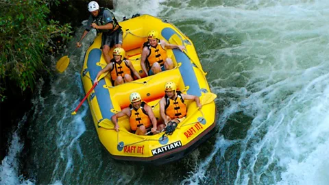 Michael Hodson Going over the falls in New Zealand. (Credit: Michael Hodson)