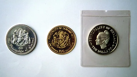 Rex Coins issued by Sealand, featuring the head of Princess Joan (Credit: Rex)
