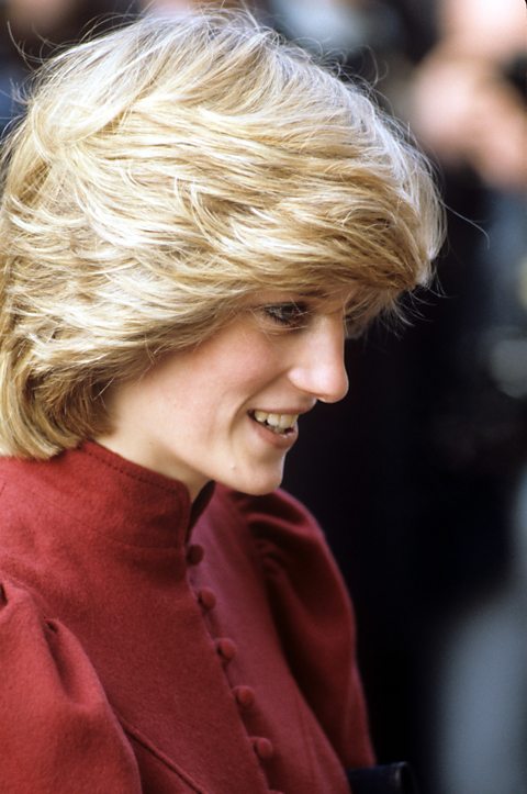 Princess Diana with the popular layered blonde style in the early 80s