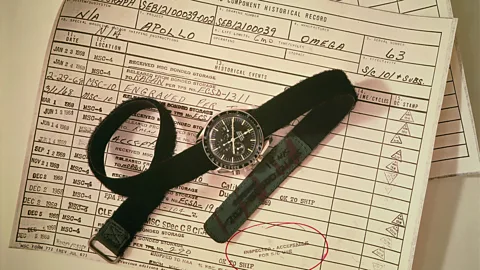 Omega Ltd Speedmaster with Apollo test sheet (Credit: Omega Ltd)