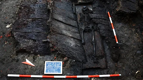 Dr Florin Drasovean Remains of a Turk buried in the cemetery to the Mosque of Suleiman. (Credit: Dr Florin Drasovean)