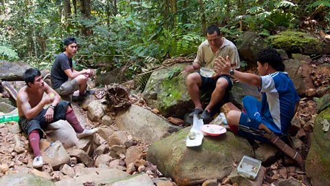 Marlene Goldman Ngedao and his crew of guides and porters are experts in the rainforest terrain (Credit: Marlene Goldman)