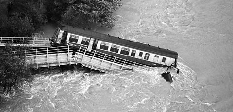 A scene in Wales after the Burns Day storm ripped through Britain.