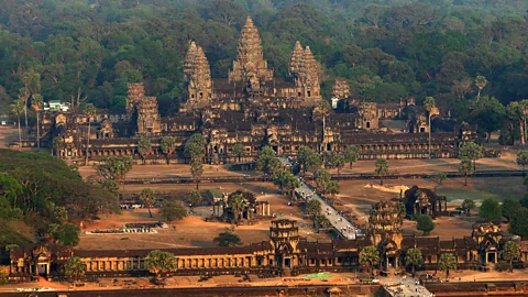Tang Chhin Sothy/Getty An aerial view of Angkor Wat (Credit: Tang Chhin Sothy/Getty)