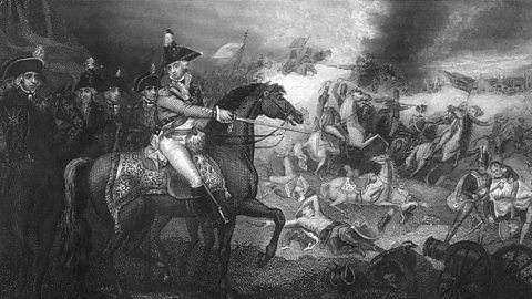 British troops attack the French during the Flanders Campaign.