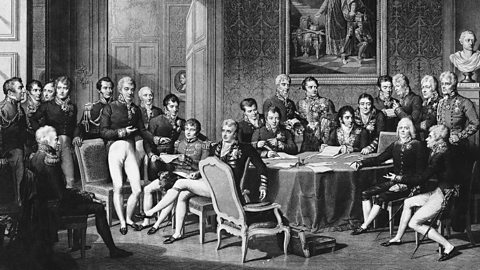 World leaders descended on the Congress of Vienna to re-draw Europe's borders. Wellington represented Britain.