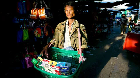 Paula Bronstein/Getty Images A Burmese market selling counterfeit items (Credit: Paula Bronstein/Getty Images)