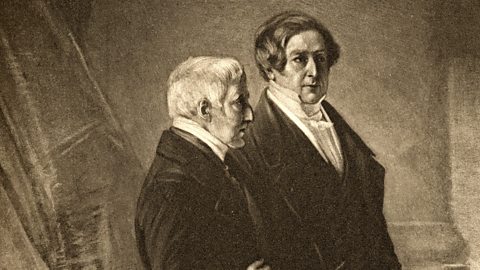 The Duke of Wellington in conversation with adviser and future prime minister Sir Robert Peel.