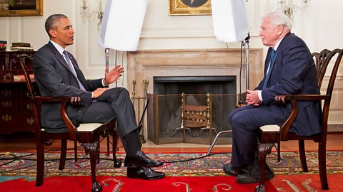 Sir David meeting with President Obama in 2015. 