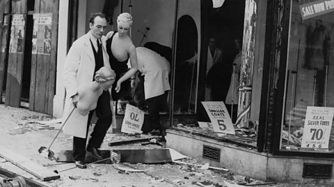 Damage to a clothes shop in London's West End