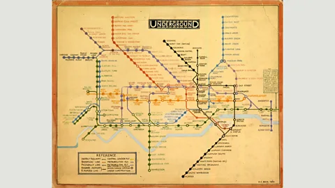 TfL from the London Transport Museum collection Harry Beck's 1931 design, shown here, would be the basis for all future Underground maps (Credit: TfL from the London Transport Museum collection)