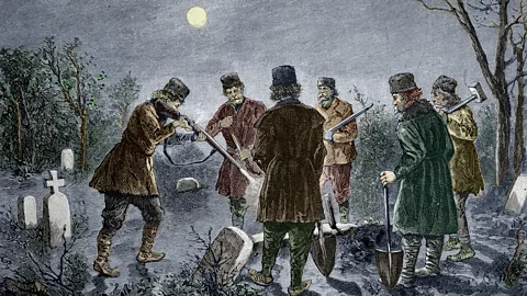 Corbis The first accounts of ‘vampyres’ date to the early 18th Century and are thought today to have been intended as satires of peasant superstitions (Credit: Corbis)