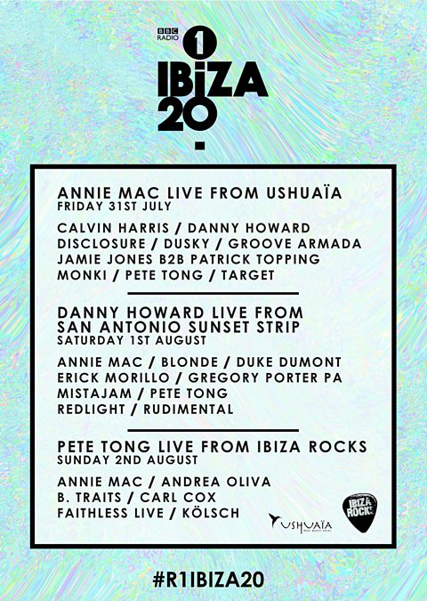 BBC Radio 1 - Radio 1 in Ibiza, 2015 - Radio 1 Ibiza 20 Line Up