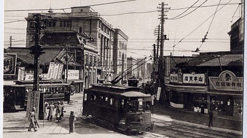 A photograph of the city of Hiroshima, before the bomb