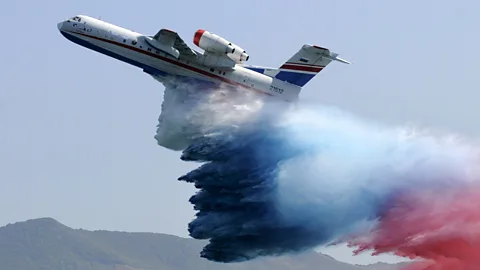 AFP/Getty Images The Russian Beriev 200 can land on water, fill its tanks and then 'bomb' fires (Credit: AFP/Getty Images)