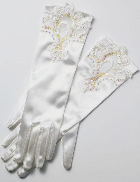 A pair of white gloves