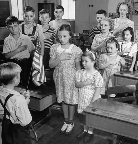 Children reciting the Pledge of Allegiance