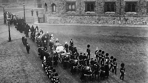 Victoria's funeral procession leaving Windsor Castle.