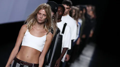 Getty Images Alexander Wang celebrated the 10th anniversary of his namesake brand. Models walked alongside a runway-length video screen that showed his greatest hits (Credit: Getty Images)