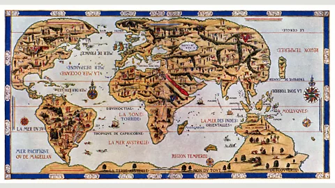 Ivy Close Images / Alamy The Dauphin Map of the World is best understood as a beautiful work of art rather than a faithful reflection of the terrain (Credit: Ivy Close Images / Alamy)