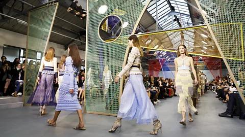 Frills and ruffles at Peter Pilotto spring/summer 2016. Photo: Tristan Fewings / Getty Images