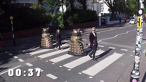 Doctor Who': The Beatles' 'Abbey Road' recreated by Peter Capaldi, Jenna  Coleman