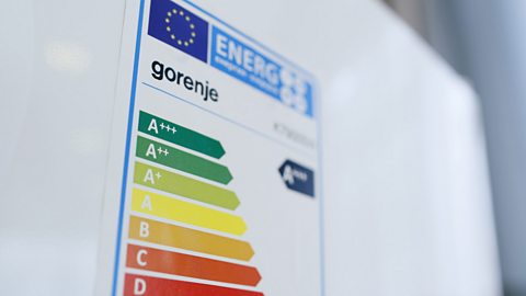 Sticker used to determine the energy efficiency of appliances